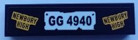 LEGO part Platte 1 x 4 mit 'NEWBURY HIGH' und 'GG 4940' Muster (Aufkleber) - Set 70423 2431pb0685