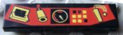 LEGO part Baldosa 1 x 4 with Control Panel Red and Yellow Pattern (2431px1)