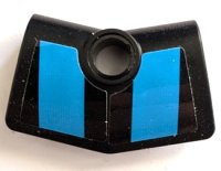 LEGO part Technic, Panel Curved # 3 2 x 3 x 1 Angled with Dark Azure Stripes Pattern (Stickers) - Set 42162 2457pb01