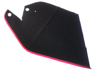 LEGO part Cloth Cape with 3 Holes, Angled for Large Buildable Figures, with Sewn Dark Red Border Pattern (24954)
