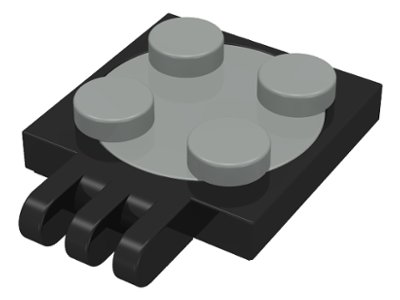LEGO part Plataforma Giratoria 2 x 2 Placa con Bisagra con 3 Dedos con Parte Superior Gris Claro (251/3679) (251c01)