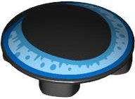 LEGO part Plate, Round 2 x 2 with Rounded Bottom (Boat Stud) with Cat Eye with Large Pupil and Bright Light Blue, Medium Azure and Blue Iris Pattern 2654pb025