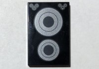 LEGO part Tile 2 x 3 with Silver Concentric Circles Stove Plate Pattern 26603pb185