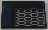 LEGO part Tile 2 x 3 with Honeycomb Grille and Dark Blue Stripe Pattern Model Right Side (Sticker) - Set 42154 26603pb578R