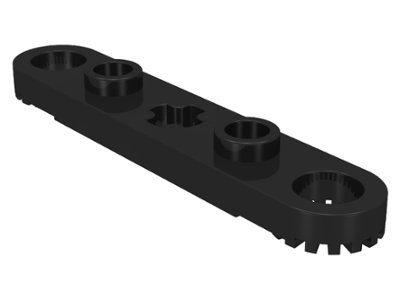 LEGO onderdeel Technic, Plaat 1 x 5 met Getande Uiteinden, 2 Studs en Centraal Aslat Gat (2711)