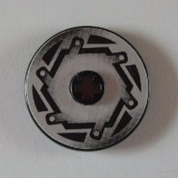 LEGO part Technic, Disk 3 x 3 with Disk Brake Silver / Black Hexagonal Bolt Pattern (Sticker) - Set 8355 2723pb040