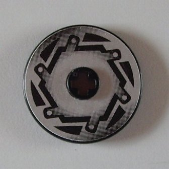LEGO part Disco Technic 3 x 3 con Patrón de Perno Hexagonal Plateado/Negro de Freno de Disco (Adhesivo) - Set 8355 (2723pb040)