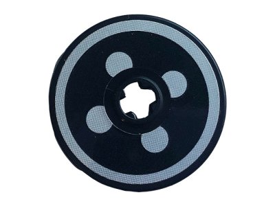 LEGO part Technic, Disk 3 x 3 with Circular Stripe and Four Dots Headlight Pattern (Sticker) - Set 42110 (2723pb085)