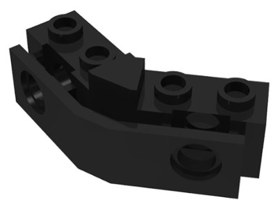 LEGO part Technic, Brick 1 x 2 - 1 x 2 Angled with Bumper Holder (2991)