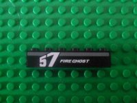 LEGO part Brique 1 x 6 avec motif 'FIRE GHOST' et '57' Côté Gauche du Modèle (Autocollant) - Set 8165 3009pb160L
