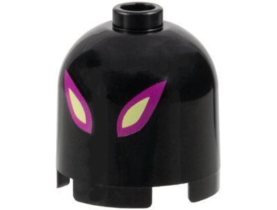 LEGO part Brick, Round 2 x 2 x 1 2/3 Dome Top with Magenta and Bright Light Yellow Slit Eyes Pattern (DoomBlob) (30151pb08)
