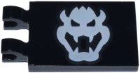 LEGO part Piastrella Modificata 2 x 3 con 2 Clip con Motivo Testa Bowser Bianca 30350bpb111