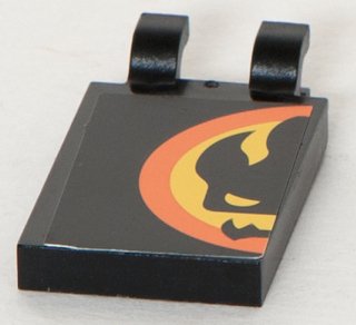 LEGO part Platte, modifiziert 2 x 3 mit 2 U Clips mit Agents Dr. Inferno Logo Muster rechte Hälfte (Aufkleber) - Set 8630 (30350cpb028)