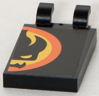 LEGO part Tile, Modificato 2 x 3 con 2 U Clips con Agents Dr. Inferno Logo Pattern Left Half (Sticker) - Set 8630 (30350cpb029)