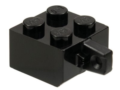 LEGO part Hinge Brick 2 x 2 Locking with 1 Finger Vertical without Axle Hole (30389a)