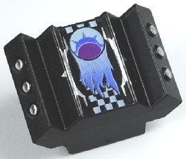 LEGO part Stein, Modifié 2 x 2 Sans Tenons, Incliné avec Extensions de Bloc à Côté Angulé et Motif Épineux (30601pb02)