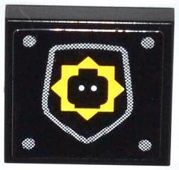 LEGO part Fliese 2 x 2 mit Minifigur Kopf Abzeichen und 4 silbernen Nieten Muster (Aufkleber) - Set 70808 (3068pb0838)