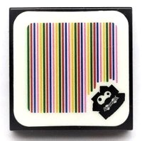 LEGO part Fliese 2 x 2 mit Super Mario Scanner-Code Fuzzy-Muster (Aufkleber) - Sets 30389 / 71361 / 71389 / 71405 3068pb1365