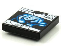 LEGO part Piastrella 2 x 2 with BeatBit Album Cover - Guitarist X-Ray Pattern 3068pb1575