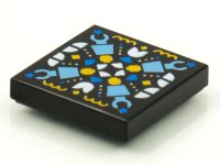 LEGO part Fliese 2 x 2 mit BeatBit Album Cover - Geometrische Minifigur Köpfe, Arme und Viertelfliesenplatten Muster 3068pb1613