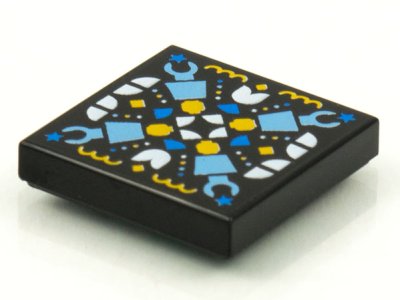 LEGO part Fliese 2 x 2 mit BeatBit Album Cover - Geometrische Minifigur Köpfe, Arme und Viertelfliesenplatten Muster (3068pb1613)
