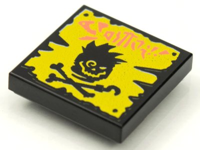 LEGO part Carreau 2 x 2 avec BeatBit Album Cover - Skull and Crossbones Pattern (3068pb1629)