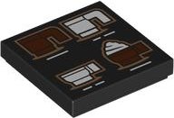 LEGO onderdeel Tile 2 x 2 with 4 Reddish Brown and White Coffee Cups Pattern 3068pb2263