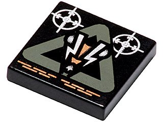 LEGO part Fliese 2 x 2 mit Insektoid Logo in Dunkelgrauem Dreieck Muster (3068px7)