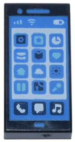 LEGO part Carreau 1 x 2 avec Motif Écran Téléphone Portable / Smartphone et Icônes d'Application (3069pb0867)