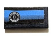 LEGO onderdeel Tile 1 x 2 with Dark Azure Gradient Stripe and Round Air Vent Pattern (Sticker) - Set 42162 (3069pb1319)