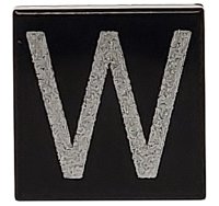 LEGO part Tile 1 x 1 with Silver Capital Letter W Pattern 3070pb031