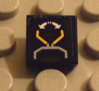 LEGO part Piastrella 1 x 1 con Motivo Gru e Frecce (Adesivo) - Set 8479 3070pb041