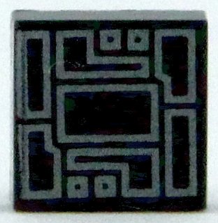 LEGO part Tile 1 x 1 with Silver Circuitry Pattern (3070pb123)