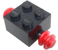 LEGO part Stein, Modifié 2 x 2 avec Roues Rouges pour Pneu Simple 3137c01