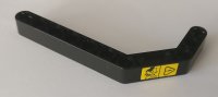LEGO part Technic, Liftarm, Modified Bent Thick 1 x 11.5 Double with Yellow Danger Sign Pattern (Sticker) - Set 42082 32009pb033