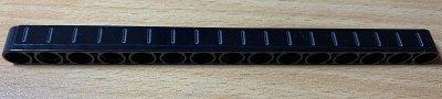 LEGO part Technic, Liftarm Thick 1 x 15 with White lines on Black Background Pattern (Sticker) - Set 42078 (32278pb035)