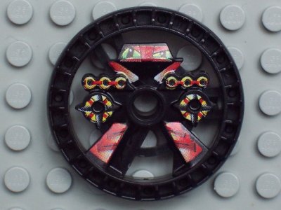 LEGO part Technic, Disco 5 x 5 - Rueda Talismán RoboRider, Molde Blazooka con Patrón de Robot (32303pb01)