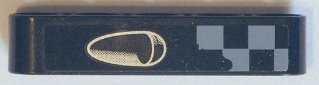 LEGO part Technic, Liftarm Thick 1 x 5 with Vent Hole and Worn Sand Blue and Black Checkered Pattern Model Right Side (Sticker) - Set 42002 (32316pb013R)