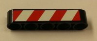 LEGO part Technic, Liftarm Thick 1 x 5 with Red and White Danger Stripes Pattern Model Left Side (Sticker) - Sets 42006 / 42042 32316pb014L
