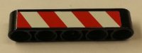 LEGO part Technic, Liftarm Thick 1 x 5 with Red and White Danger Stripes Pattern Model Right Side (Sticker) - Sets 42006 / 42042 32316pb014R