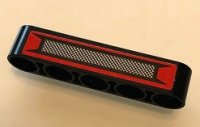 LEGO part Technic, Liftarm Thick 1 x 5 with Grille on Red Background Pattern (Sticker) - Set 42098 32316pb036