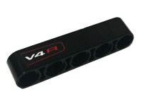 LEGO part Technic, Liftarm Thick 1 x 5 with 'V4 R' and Red Stripe Pattern (Sticker) - Set 42107 32316pb045