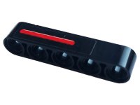 LEGO part Technic, Liftarm Thick 1 x 5 with Red Stripe Pattern Model Left Side (Sticker) - Set 42110 32316pb046L