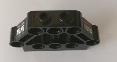 LEGO part Technic, Pin Connector Block 1 x 5 x 3 with Stylized Red 'OK', White 'TYPE 42082' and Labels Pattern (Aufkleber) - Set 42082 (32333pb001)