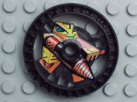 LEGO part Technic, Disk 5 x 5 - RoboRider Talisman Wheel, Driller Mold with Robot Pattern 32355pb01