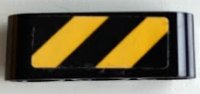 LEGO part Technic, Liftarm Thick 1 x 3 with Black and Yellow Danger Stripes Pattern Model Left Side (Sticker) - Set 42098 32523pb43L