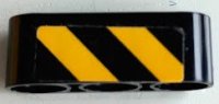 LEGO part Technic, Liftarm Thick 1 x 3 with Black and Yellow Danger Stripes Pattern Model Right Side (Sticker) - Set 42098 32523pb43R