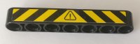 LEGO part Technic, Liftarm Thick 1 x 7 with Warning Sign and Black and Yellow Danger Stripes Pattern (Sticker) - Set 42082 32524pb033