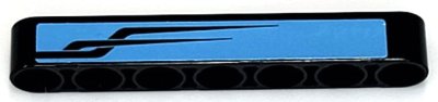 LEGO part Technic, Liftarm Spesso 1 x 7 con Strisce Angolate Nere su Sfondo Blu Scuro Modello Lato Destro (Adesivo) - Set 42098 (32524pb056R)