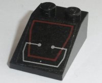 LEGO part Schräge 33 3 x 2 mit Silber Schaltkreise in Rotem Trapez Umriss Muster (Aufkleber) - Set 7702 3298pb032